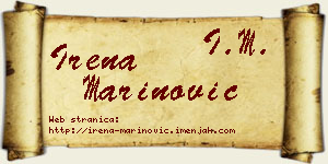 Irena Marinović vizit kartica